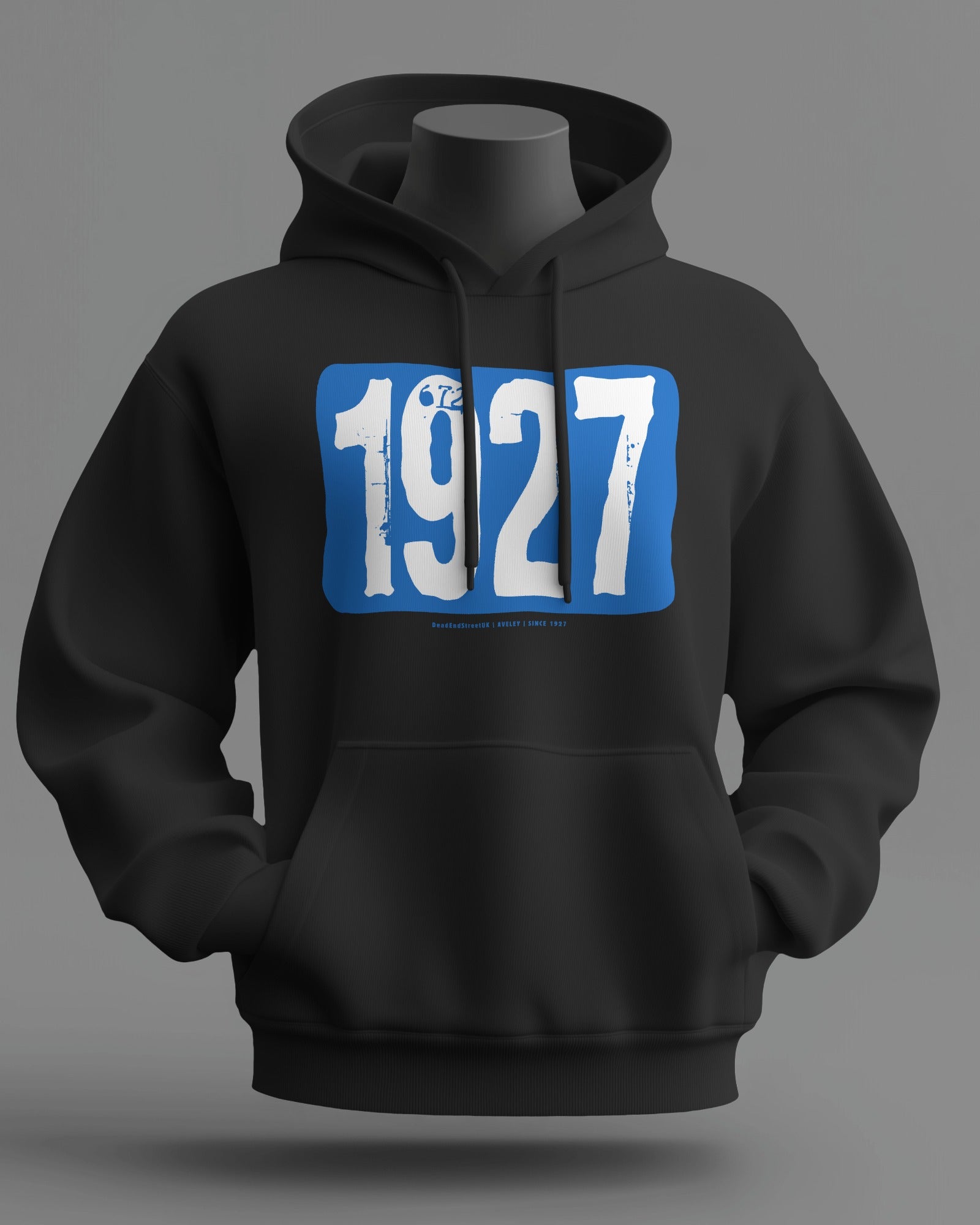 aveley since 1927 midweight hoodie - Blue - Black Hoodie