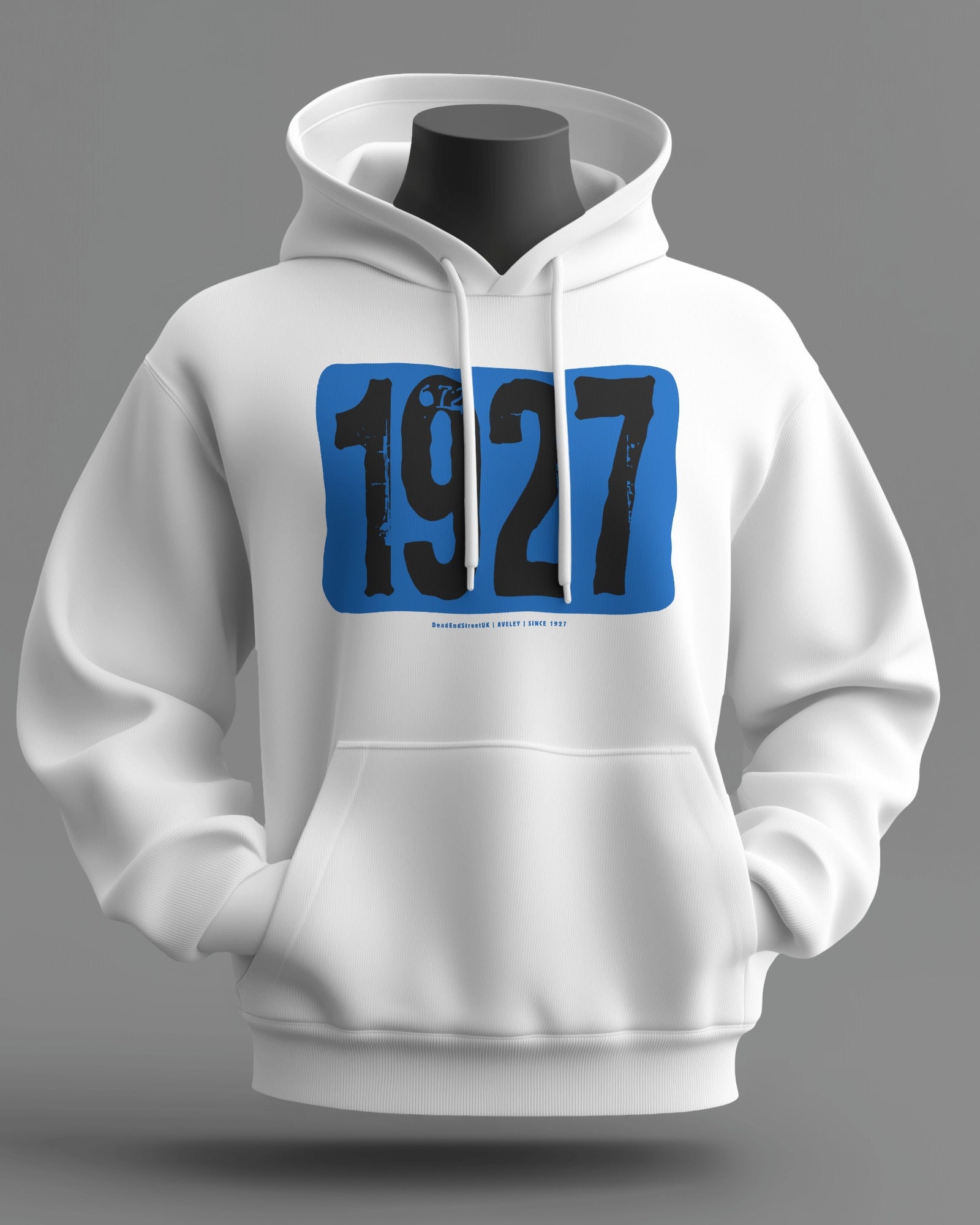 aveley since 1927 midweight hoodie - Blue   Black - White Hoodie