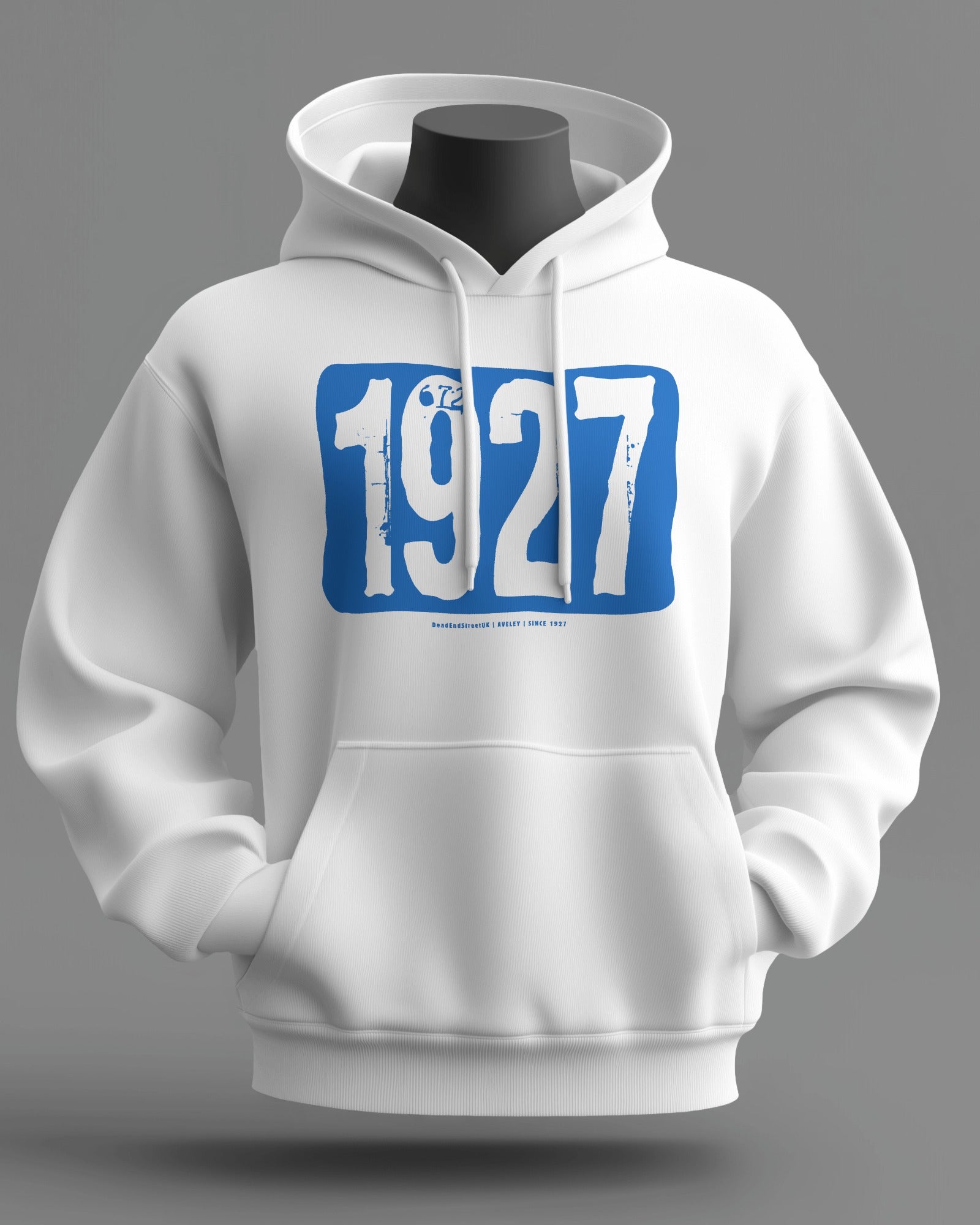 aveley since 1927 midweight hoodie - Blue - White Hoodie