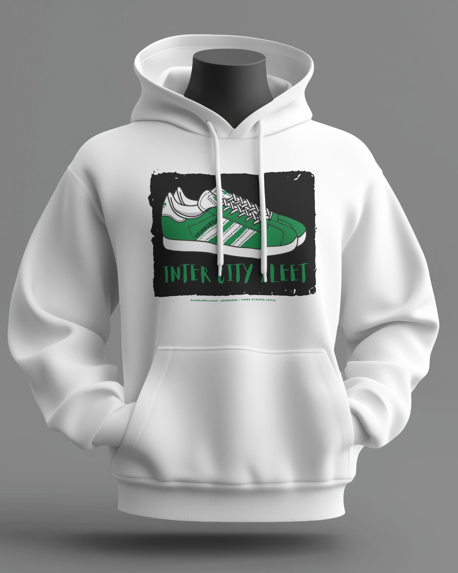 INTER CITY FLEET Midweight Hoodie | Hibernian Hooligan Firm | Three Stripes Loyal