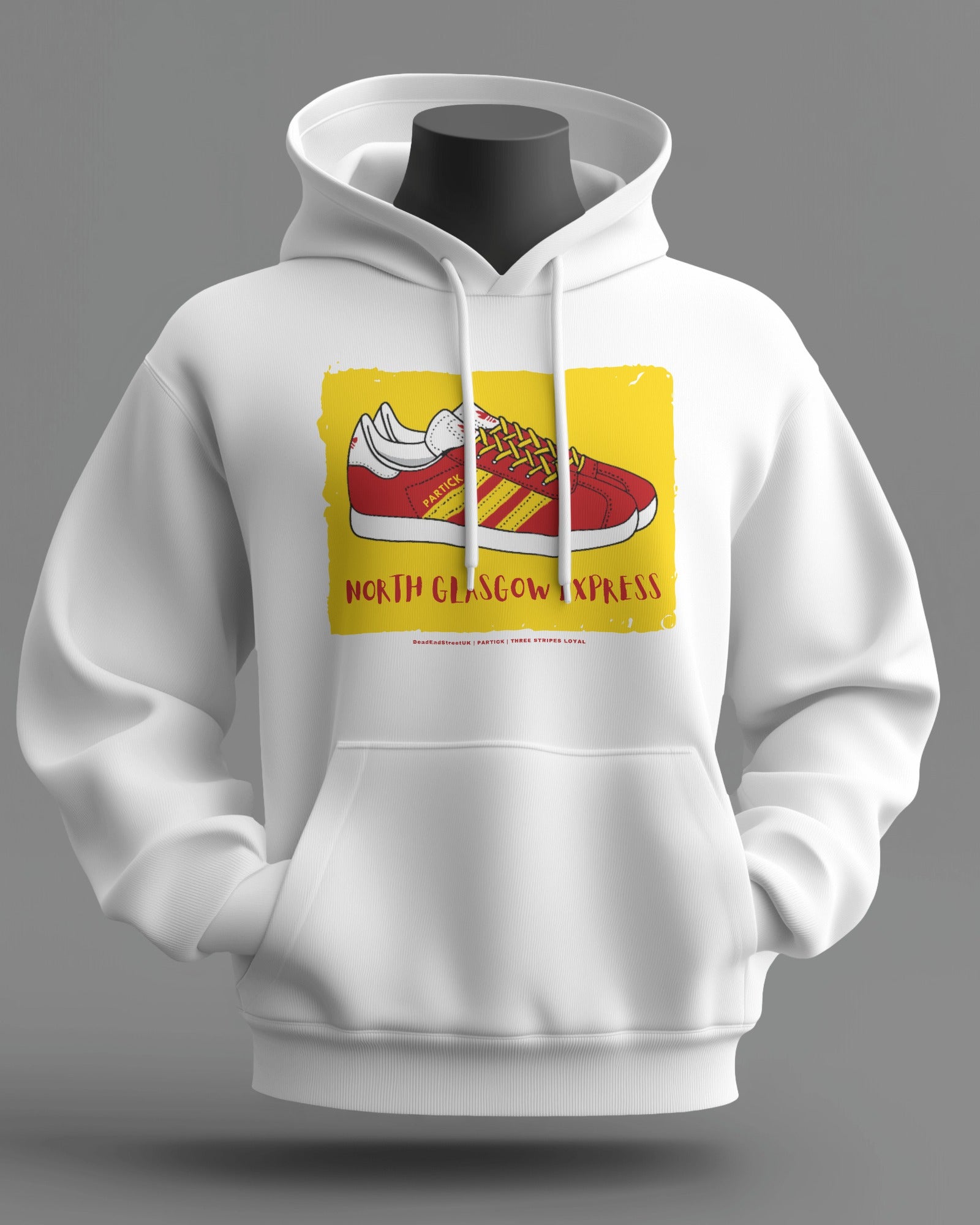 NORTH GLASGOW EXPRESS Midweight Hoodie | Partick Hooligan Firm | Three Stripes Loyal