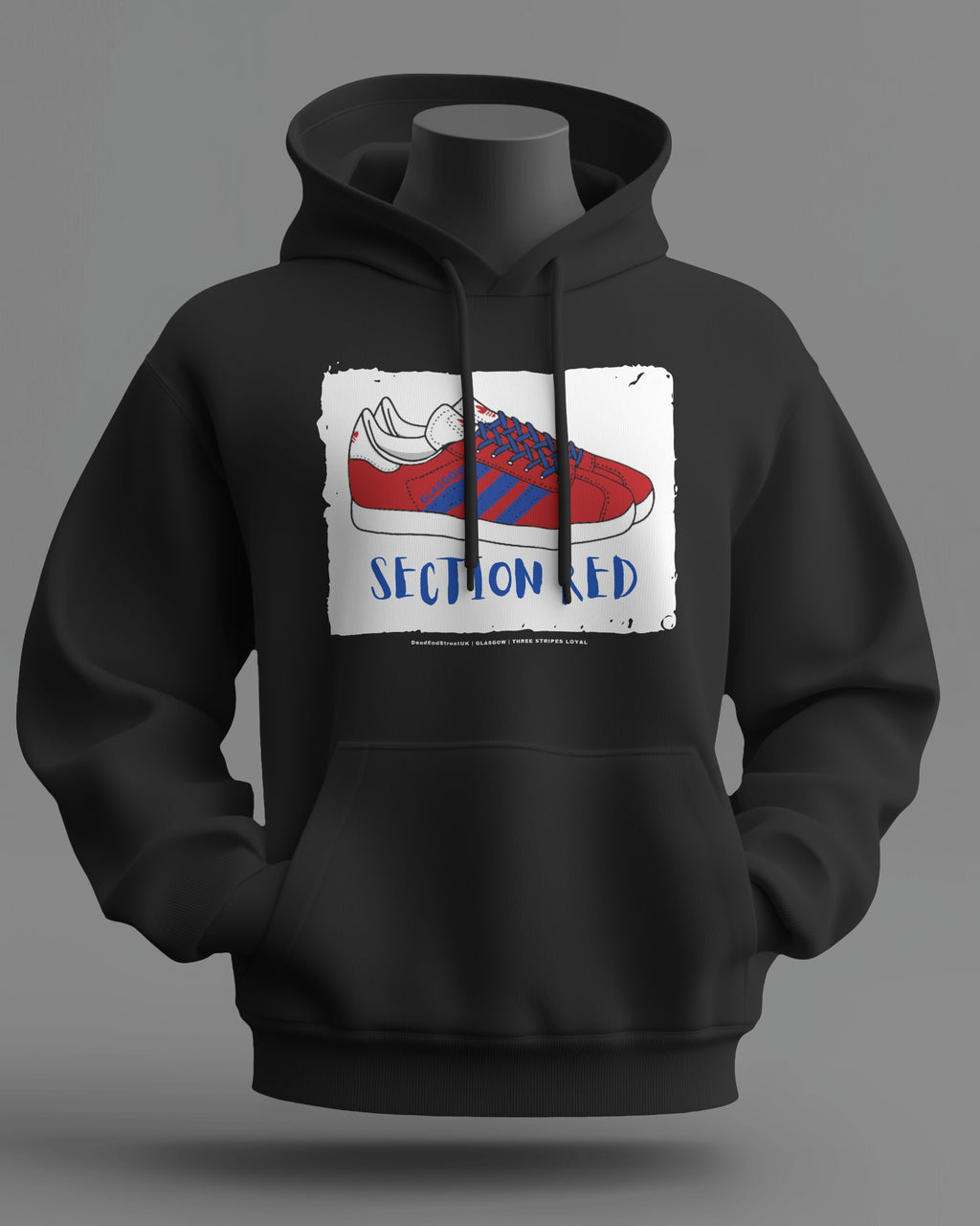 SECTION RED Midweight Hoodie | Rangers Hooligan Firm | Three Stripes Loyal