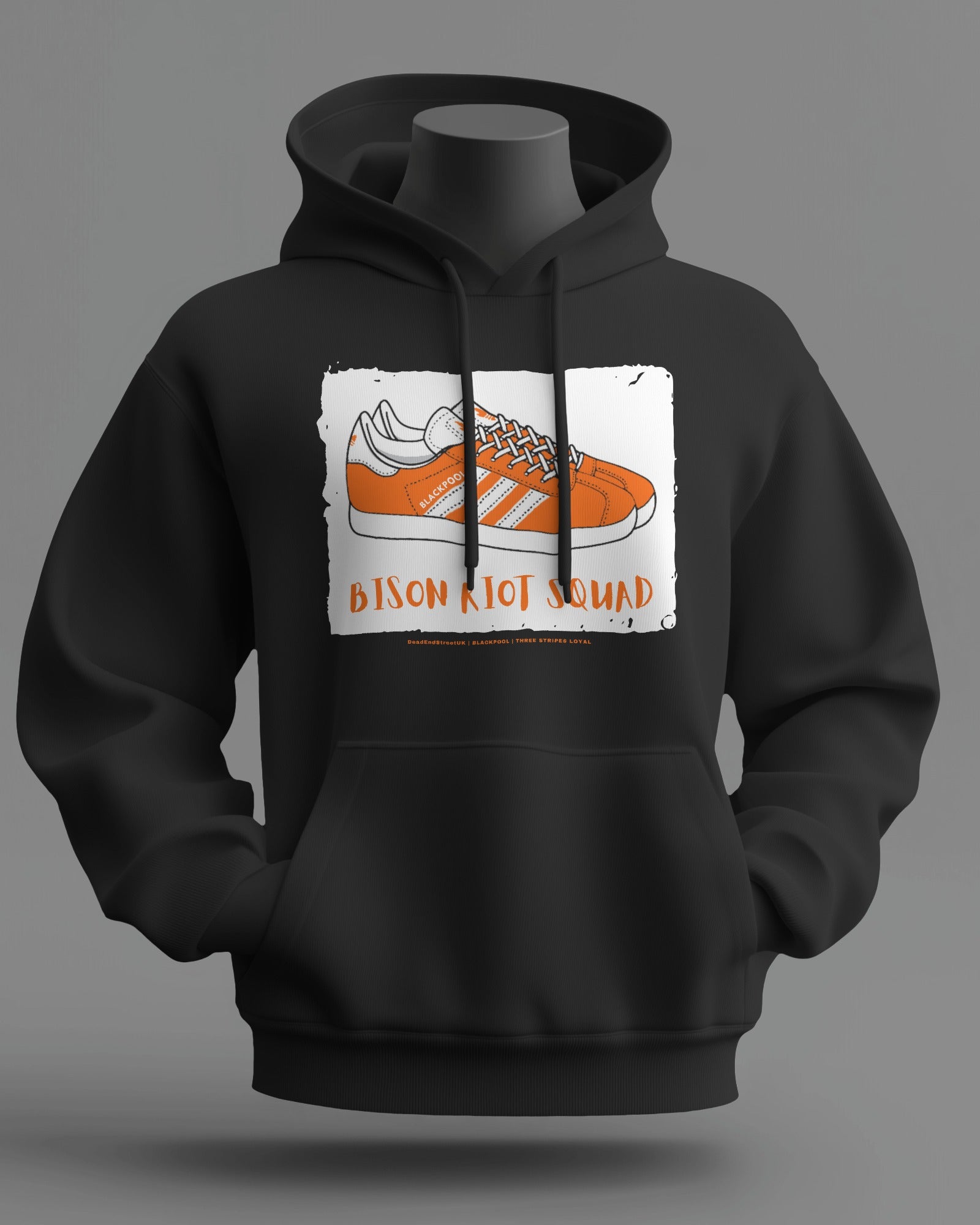 BISON RIOT SQUAD Midweight Hoodie | Blackpool Hooligan Firm | Three Stripes