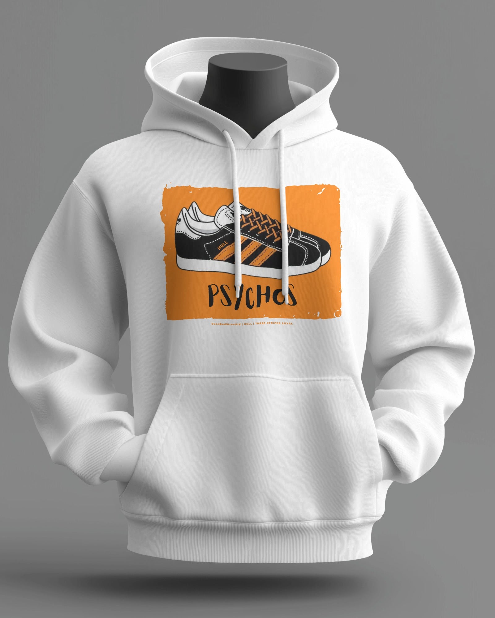 PSYCHOS Midweight Hoodie | Hull Hooligan Firm | Three Stripes