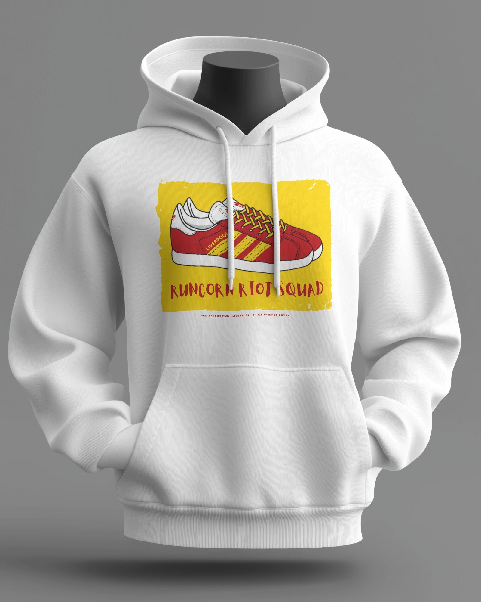 RUNCORN RIOT SQUAD Midweight Hoodie | Liverpool Hooligan Firm | Three Stripes Loyal