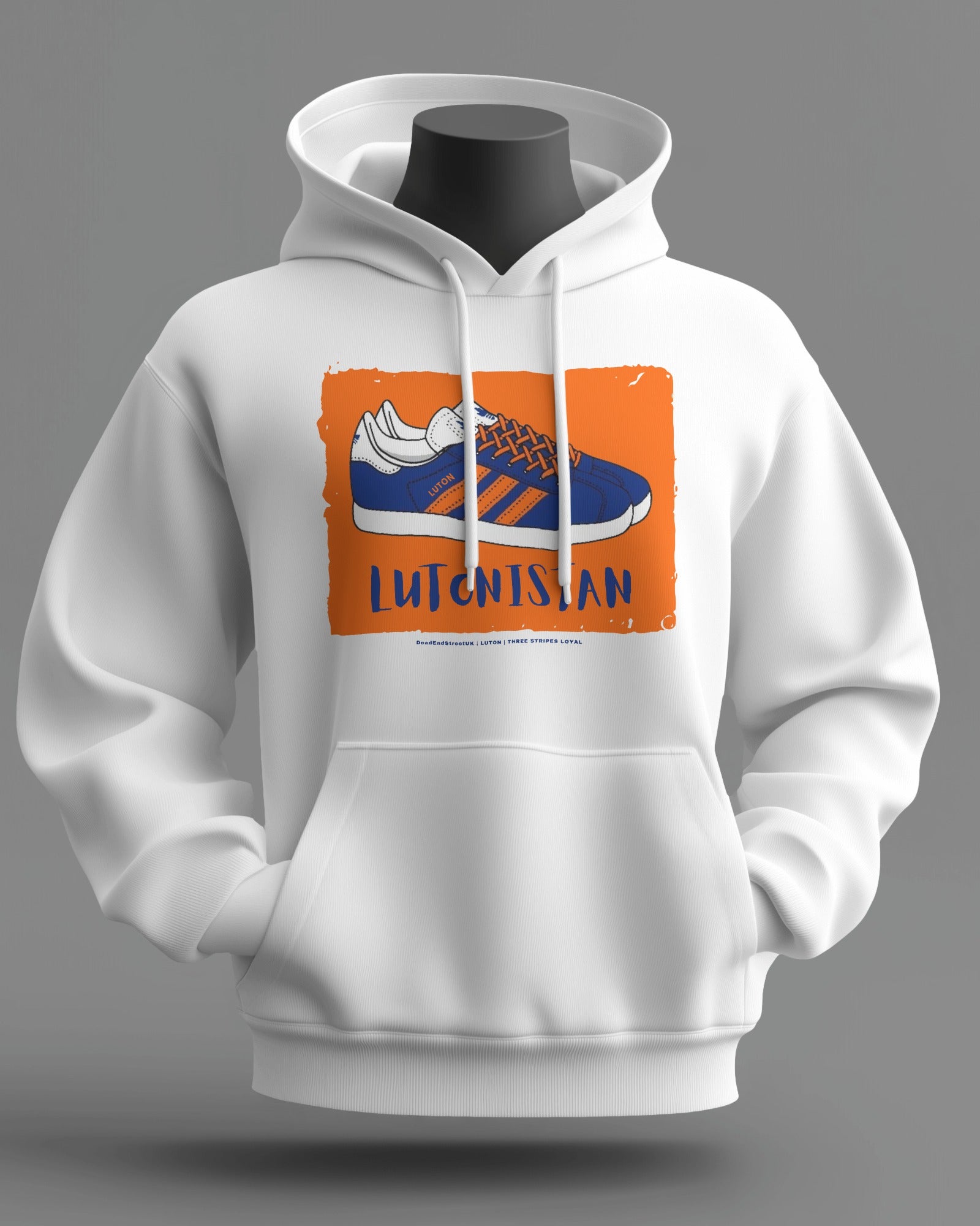 LUTONISTAN Midweight Hoodie | Luton Hooligan Firm | Three Stripes Loyal
