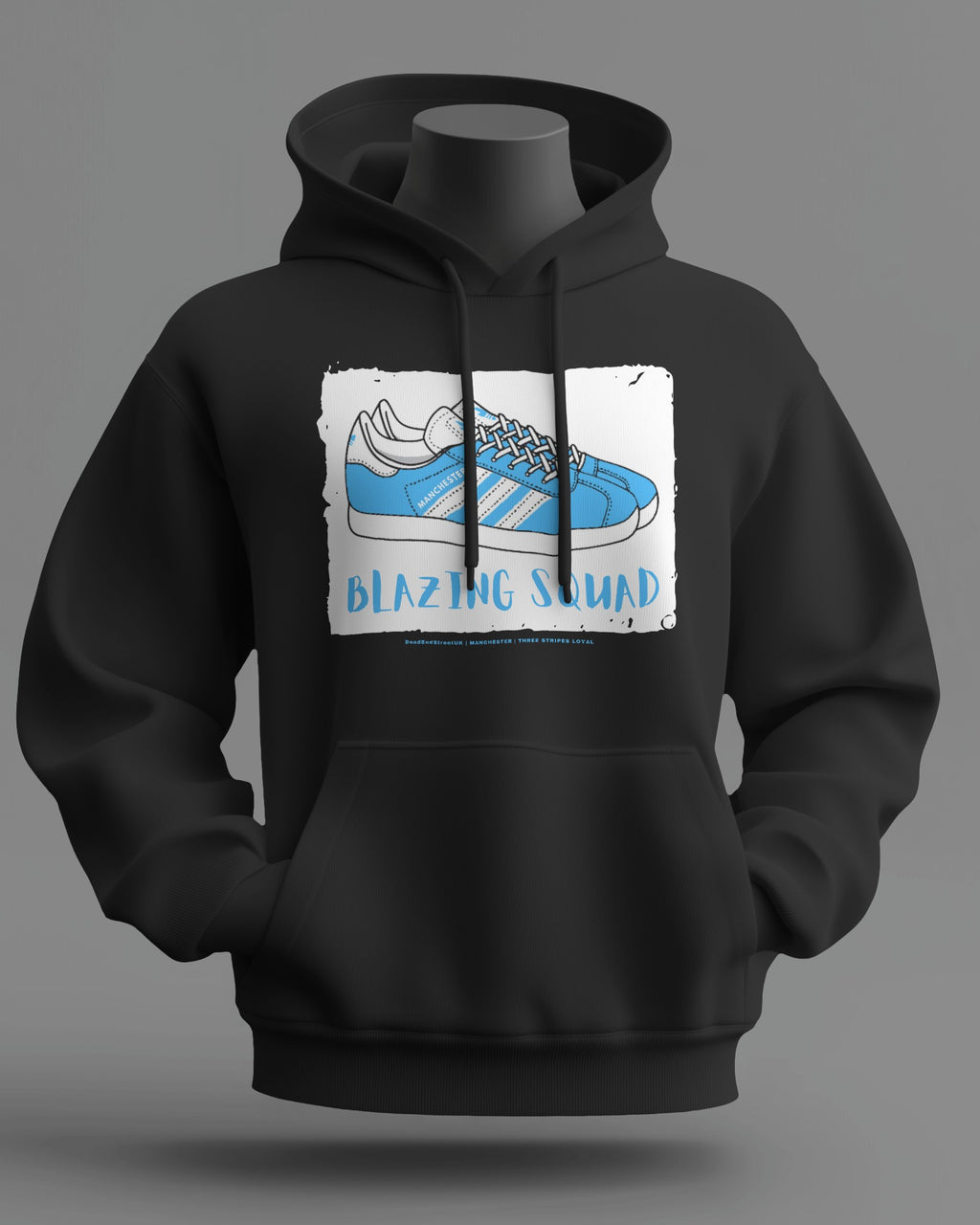 BLAZING SQUAD Midweight Hoodie | Manchester Hooligan Firm | Three Stripes Loyal