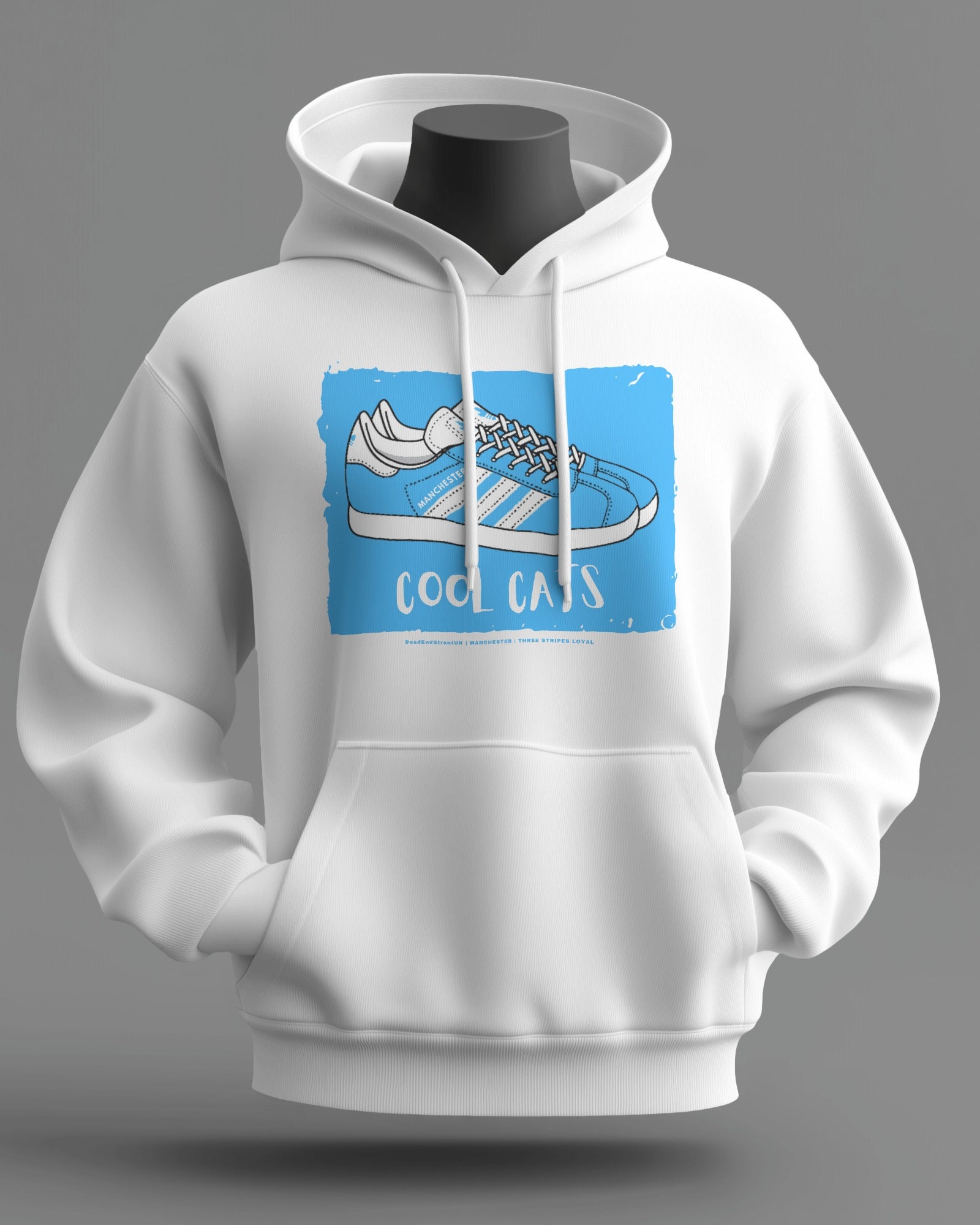 COOL CATS Midweight Hoodie | Manchester Hooligan Firm | Three Stripes Loyal