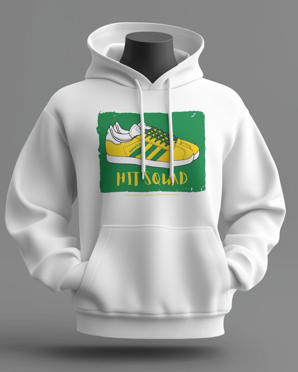 HIT SQUAD Midweight Hoodie | Norwich Hooligan Firm | Three Stripes Loyal