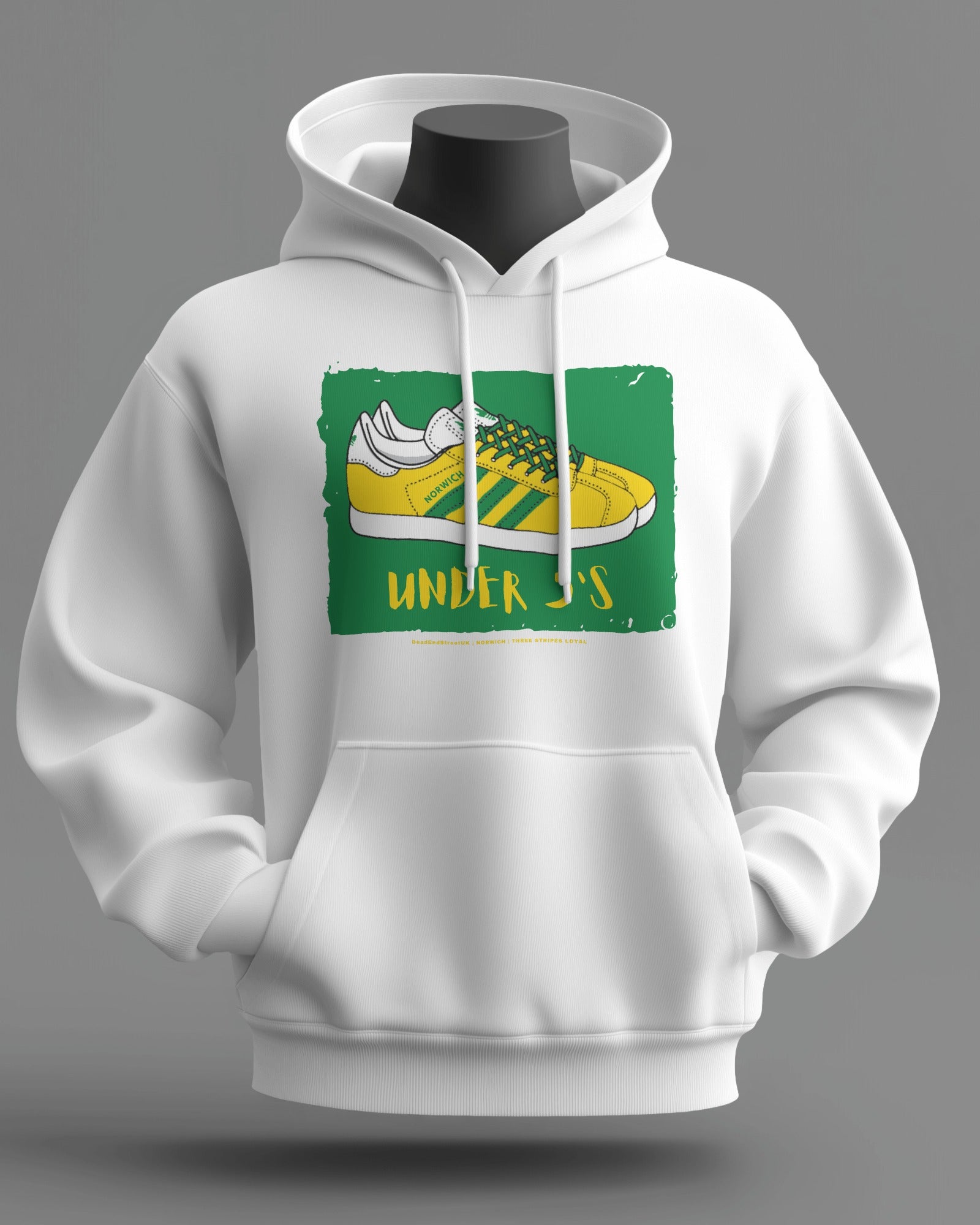 UNDER 5'S Midweight Hoodie | Norwich Hooligan Firm | Three Stripes Loyal