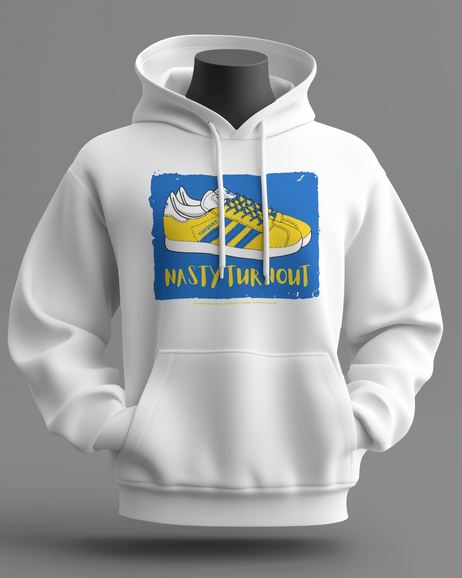 NASTY TURNOUT Midweight Hoodie | Torquay Hooligan Firm | Three Stripes Loyal