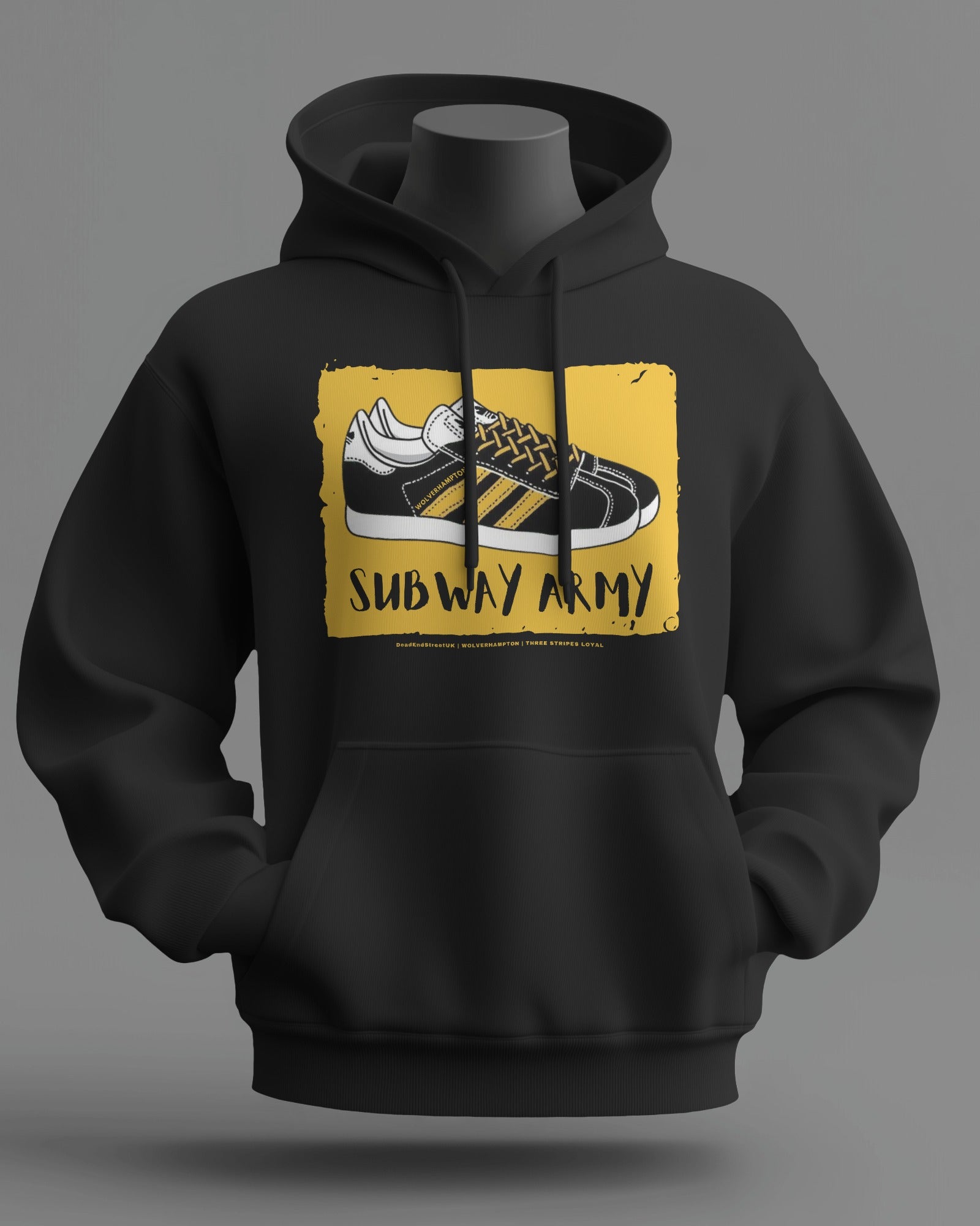 SUBWAY ARMY Midweight Hoodie | Wolverhampton Hooligan Firm | Three Stripes Loyal