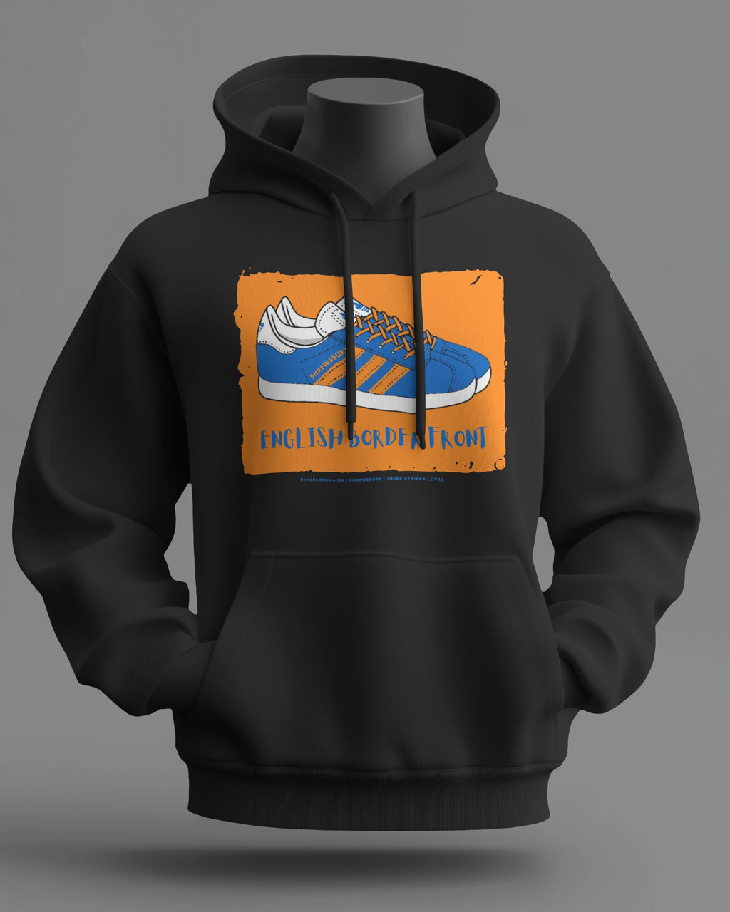 ENGLISH BORDER FRONT Midweight Hoodie | Shrewsbury Hooligan Firm | Three Stripes Loyal