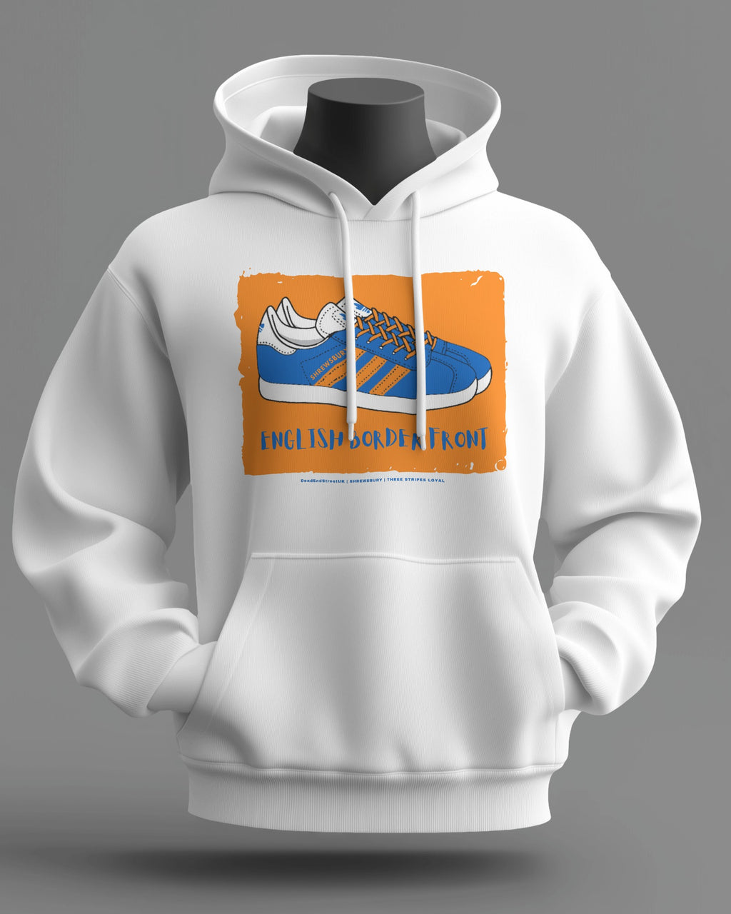 ENGLISH BORDER FRONT Midweight Hoodie | Shrewsbury Hooligan Firm | Three Stripes Loyal