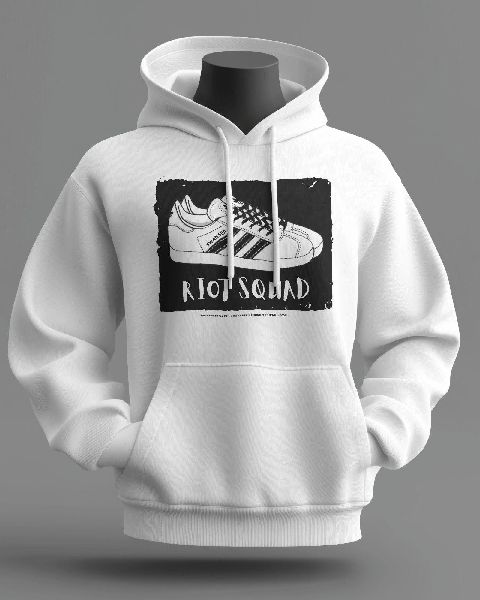 RIOT SQUAD Midweight Hoodie | Swansea Hooligan Firm | Three Stripes Loyal