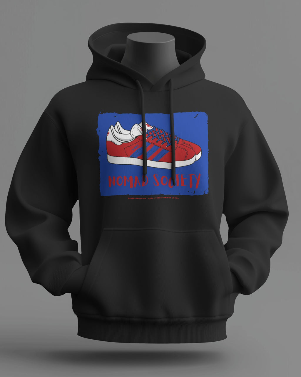 NOMAD SOCIETY Midweight Hoodie | York Hooligan Firm | Three Stripes Loyal