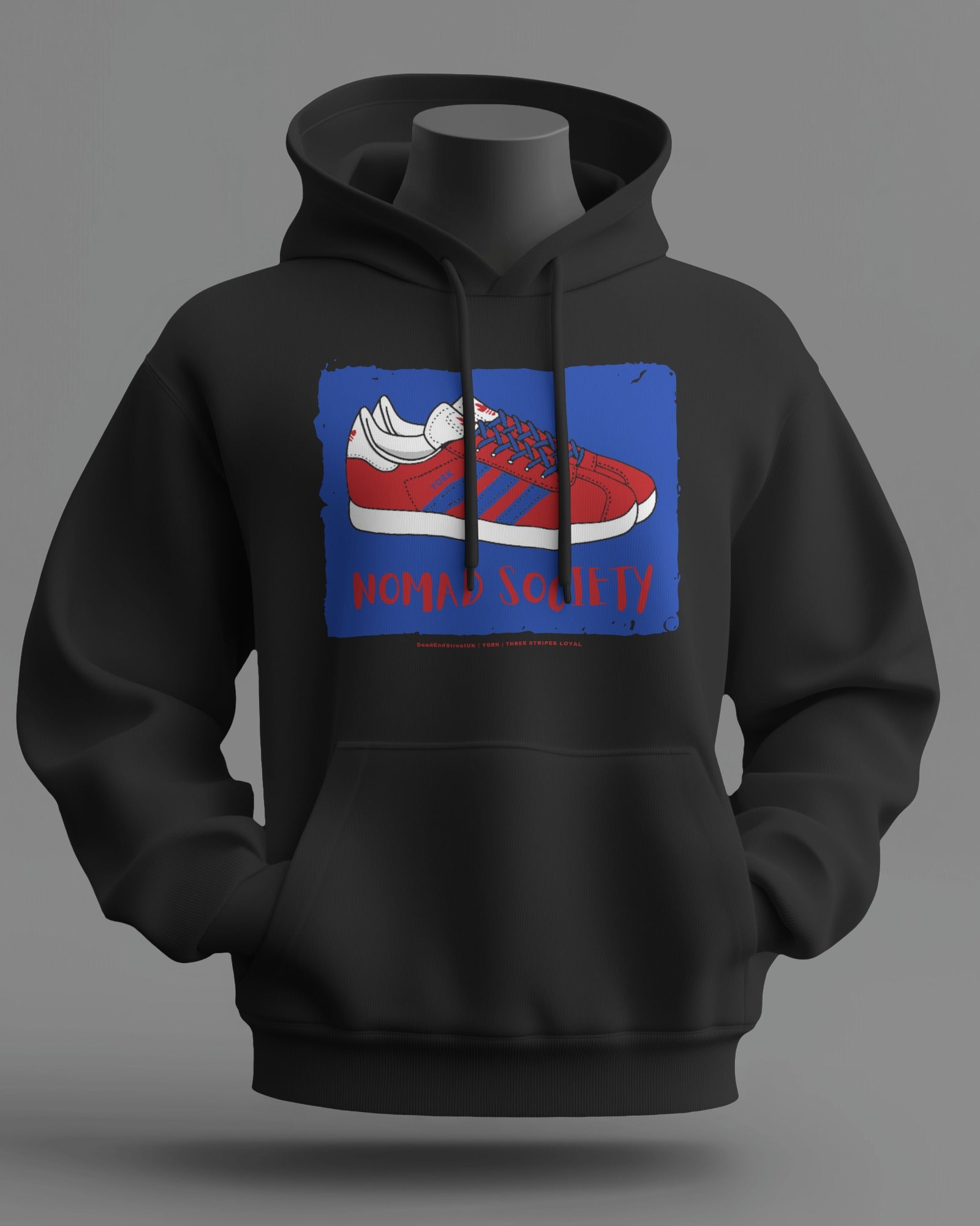 NOMAD SOCIETY Midweight Hoodie | York Hooligan Firm | Three Stripes Loyal