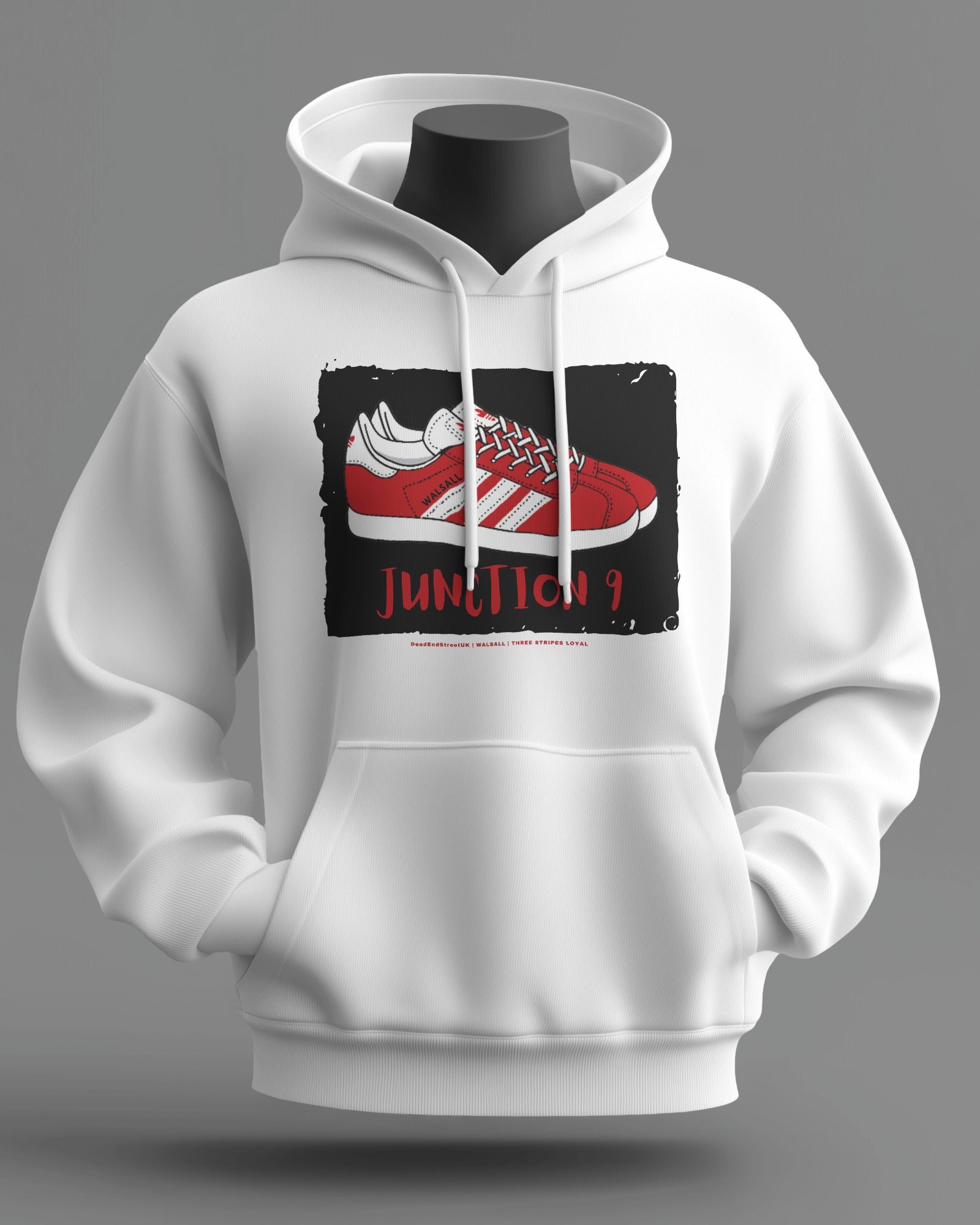 JUNCTION 9 Midweight Hoodie | Walsall Hooligan Firm | Three Stripes Loyal