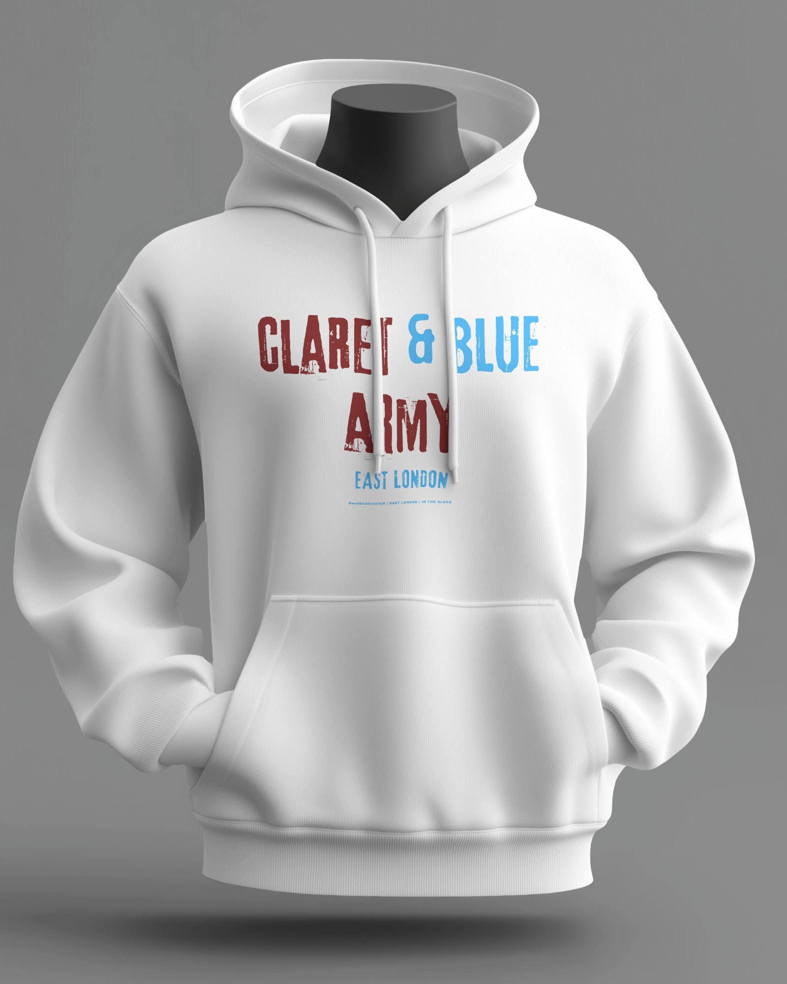CLARET & BLUE ARMY Midweight Hoodie | East London | In The Blood