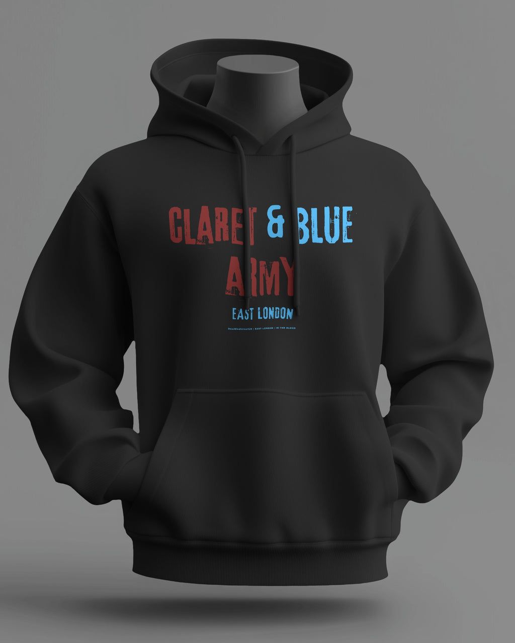 CLARET & BLUE ARMY Midweight Hoodie | East London | In The Blood