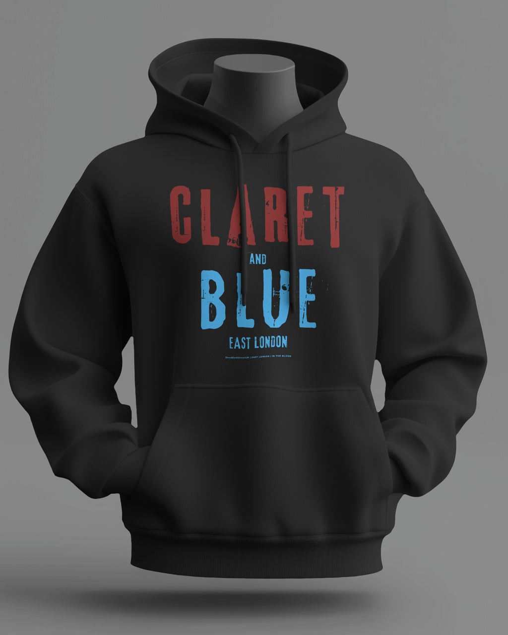 CLARET & BLUE Midweight Hoodie | East London | In The Blood