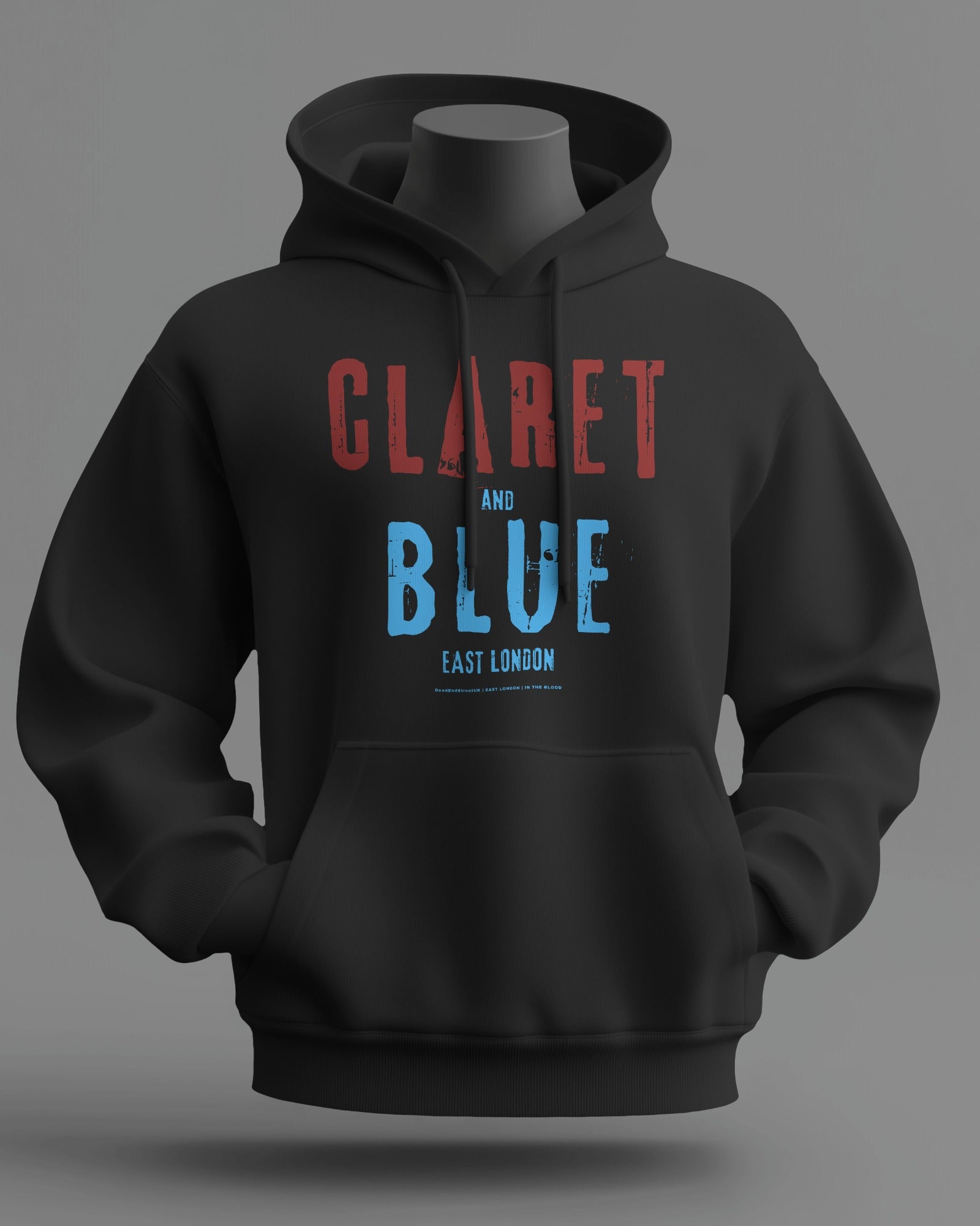 CLARET & BLUE Midweight Hoodie | East London | In The Blood