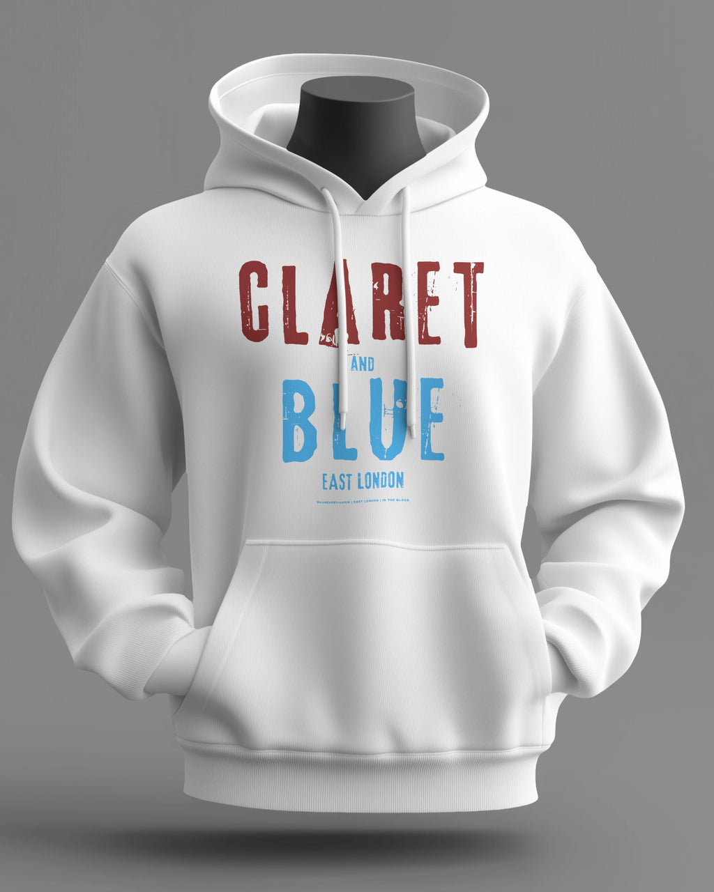 CLARET & BLUE Midweight Hoodie | East London | In The Blood
