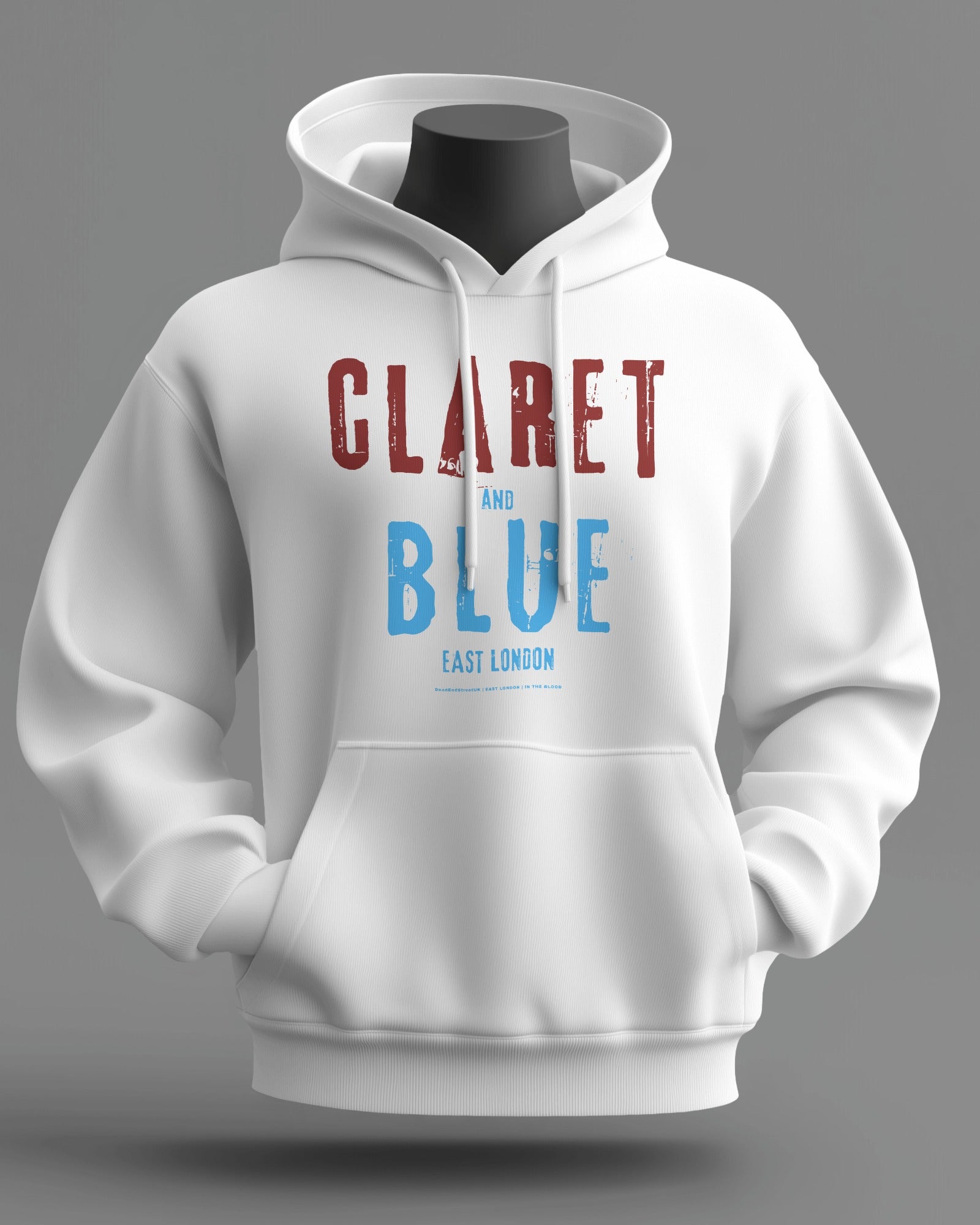 CLARET & BLUE Midweight Hoodie | East London | In The Blood