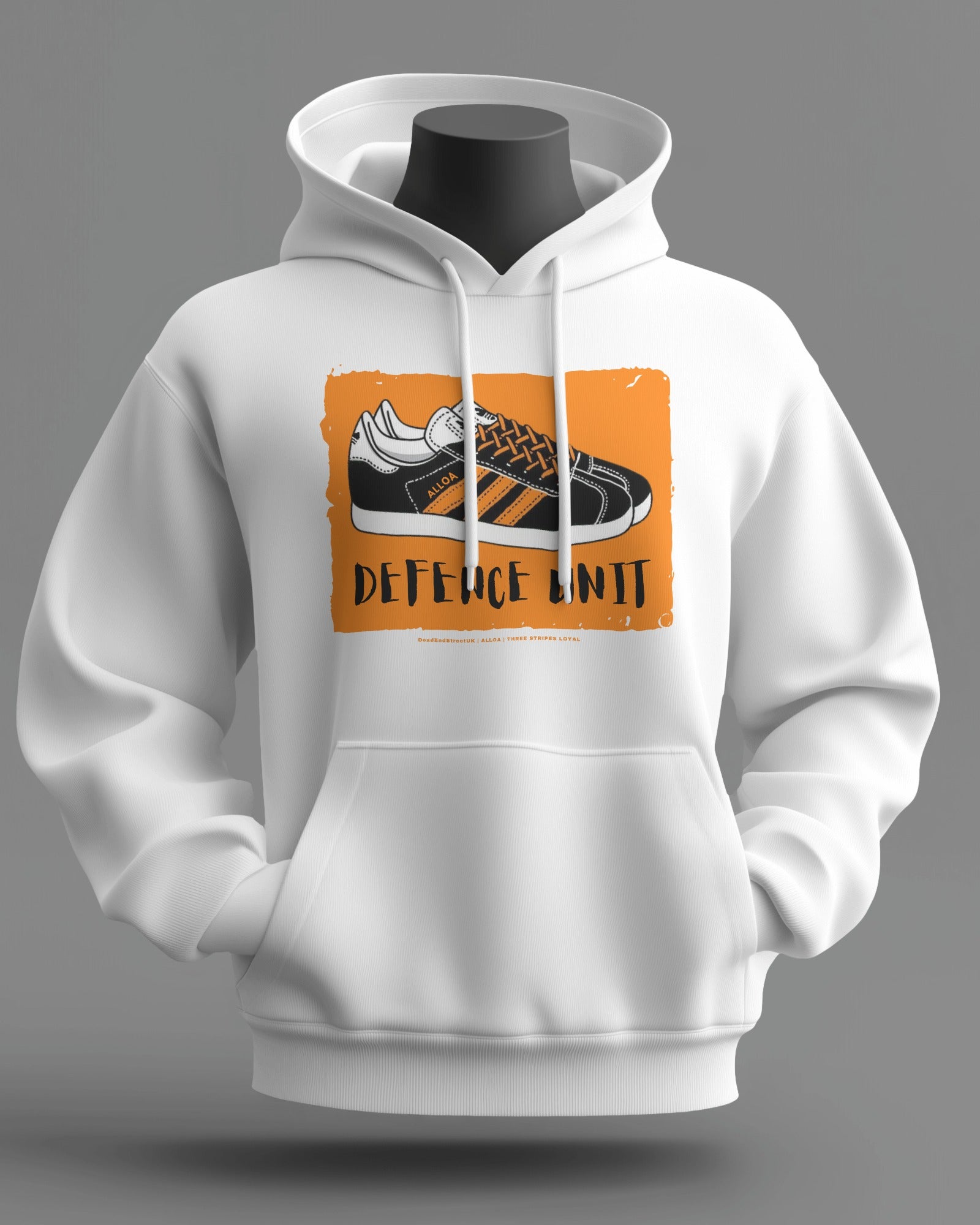 DEFENCE UNIT Midweight Hoodie | Alloa Hooligan Firm | Three Stripes Loyal