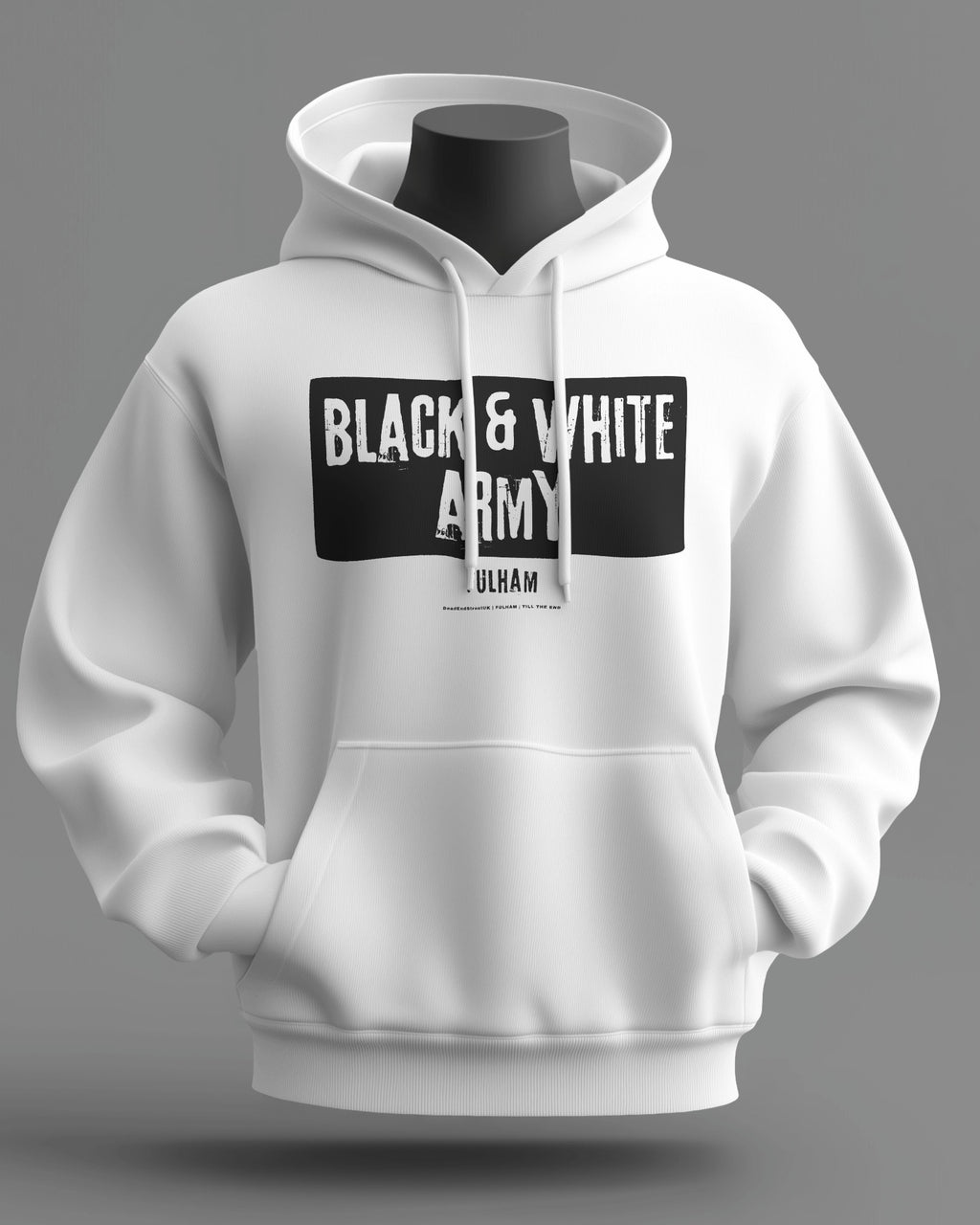 BLACK & WHITE ARMY Midweight Hoodie | Fulham | Till the End