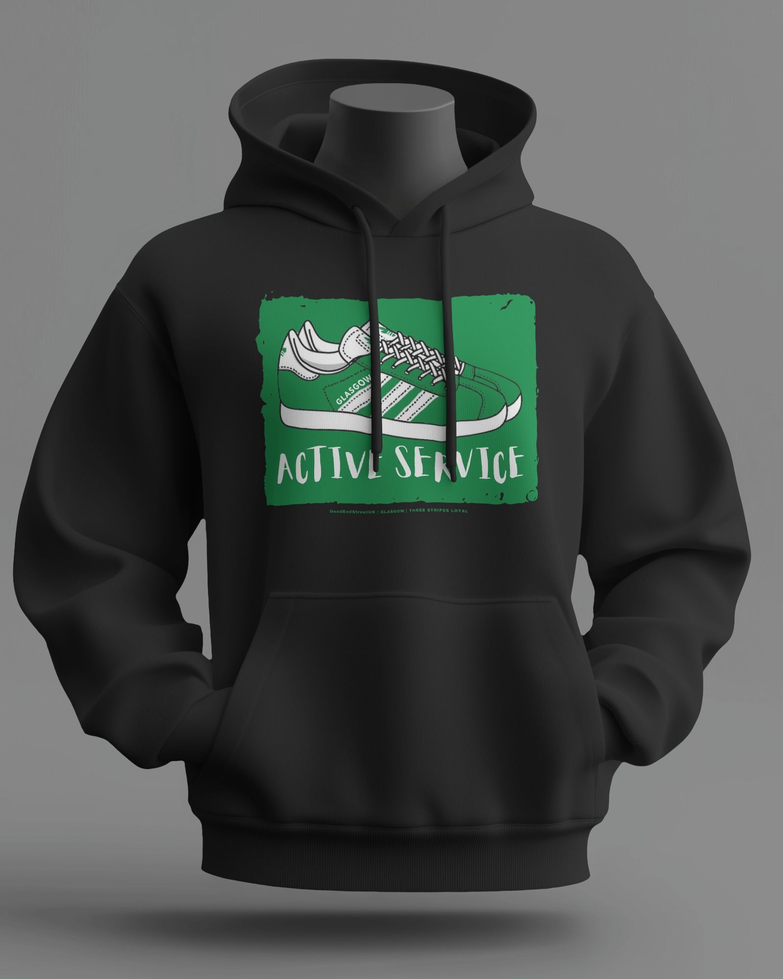 ACTIVE SERVICE Midweight Hoodie | Celtic Hooligan Firm Glasgow | Three Steps Loyal