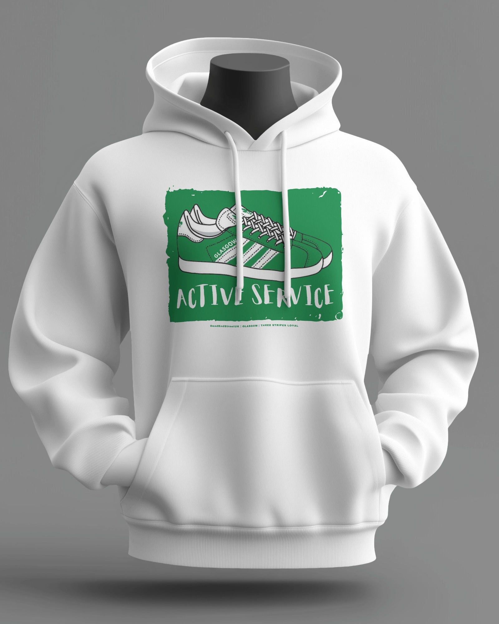 ACTIVE SERVICE Midweight Hoodie | Celtic Hooligan Firm Glasgow | Three Steps Loyal