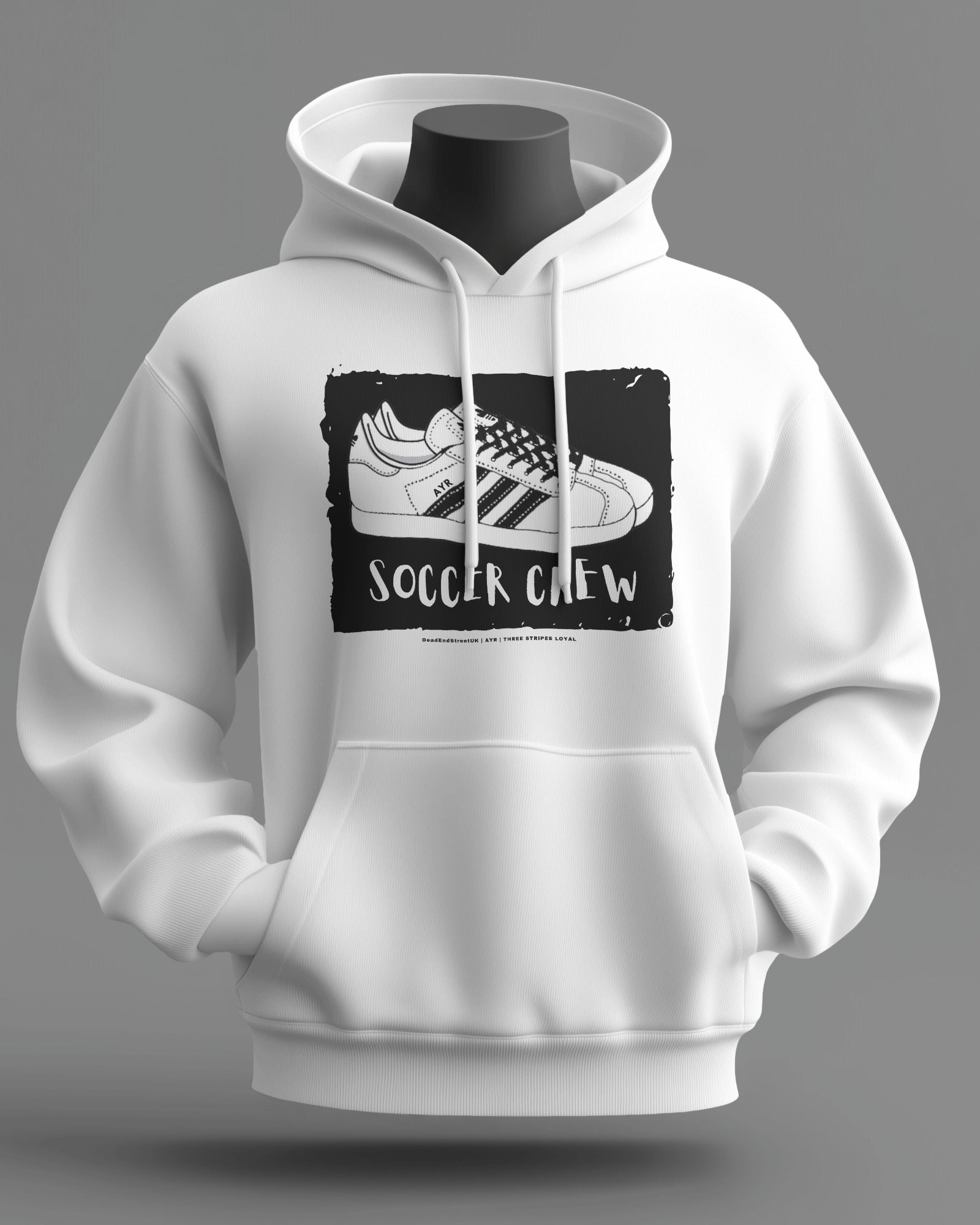SOCCER CREW Midweight Hoodie | Ayr Hooligan Firm | Three Stripes Loyal